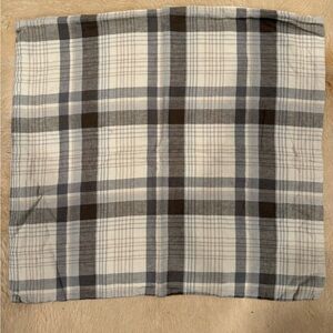 Pottery Barn Neutral Plaid Cotton-Linen pillow cover